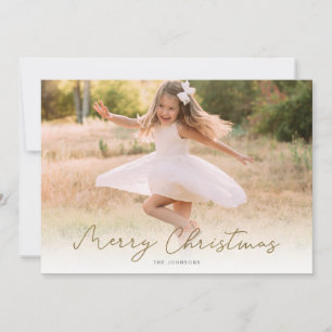 Rustic Gold Merry Christmas Collage Holiday Kaart