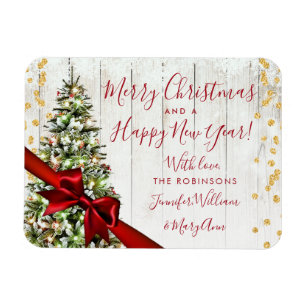 Rustic Gold Merry Kerstmis niet Foto Glitter Magneet
