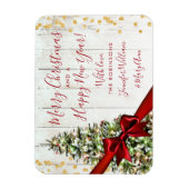 Rustic Gold Merry Kerstmis niet Foto Glitter Magneet (Verticaal)