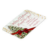 Rustic Gold Merry Kerstmis niet Foto Glitter Magneet (Linkerzijde)