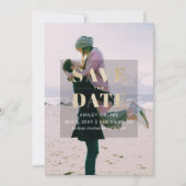 Rustic Gold Minimal Modern Photo Save The Date (Voorkant)