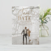 Rustic Gold Minimal Modern Photo Save The Date (Staand voorkant)