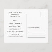 Rustic Gold Modern Minimalist Photo Save the Date Aankondigingskaart (Achterkant)