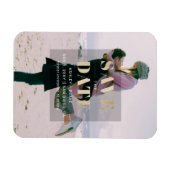 Rustic Gold Modern Minimalist Photo Save the Date Magneet (Horizontaal)