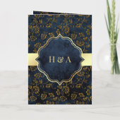 Rustic Gold Navy Blue Filigree Muslim Wedding (Achterkant)