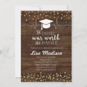 Rustic Gold Nursing Graduation Party Uitnodiging (Voorkant)