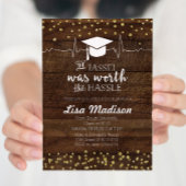 Rustic Gold Nursing Graduation Party Uitnodiging