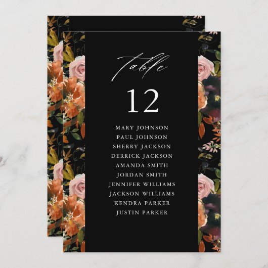 Rustic Gold, Paarse B2 Tafelnummer Zitenkaart (Voorkant / Achterkant)