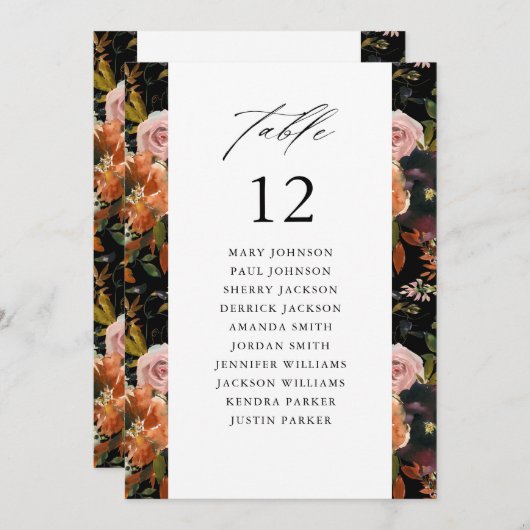 Rustic Gold, Paarse B Tafelnummer Zitenkaart (Voorkant / Achterkant)