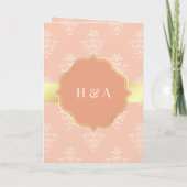 Rustic Gold pasta Peach Damask Muslim Wedding (Achterkant)