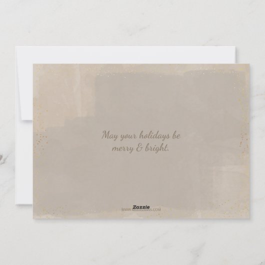 Rustic Gold Pine Branches Foto Feestdagenkaart (Achterkant)