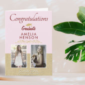 Rustic Gold Pink 2022 Afstuderen 2 Foto Afstuderen Kaart