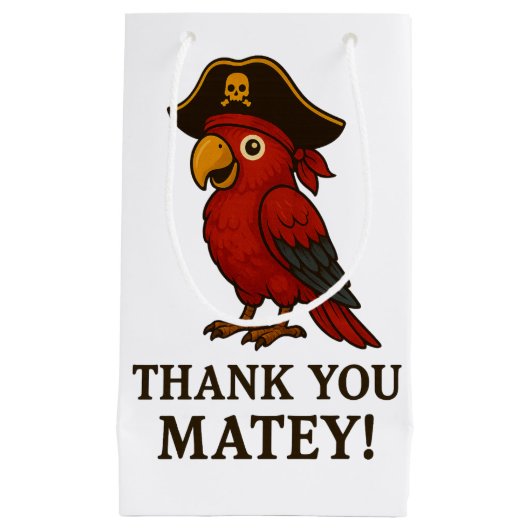 Rustic Gold Pirate Parrot Klein Cadeauzakje (Voorkant)