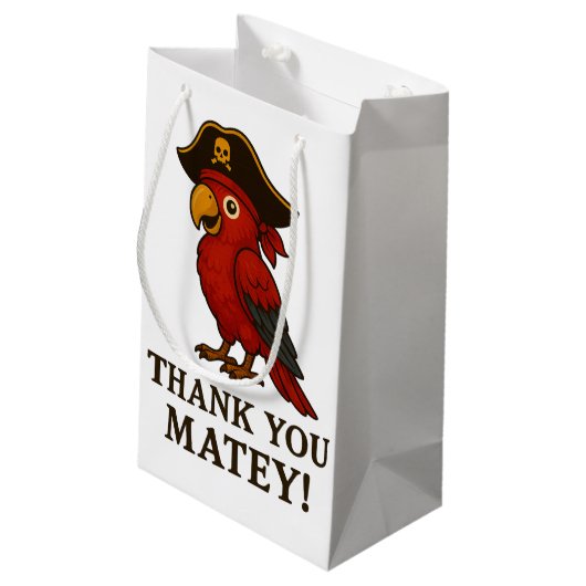 Rustic Gold Pirate Parrot Klein Cadeauzakje (Achterkant Gekanteld)