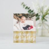Rustic Gold Pset Merry-kerstfoto Feestdagenkaart (Staand voorkant)