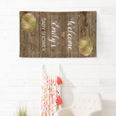 Rustic Gold Pumpkin Barn Wood Baby shower Welkom Spandoek (Insitu)