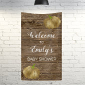 Rustic Gold Pumpkin Barn Wood Baby shower Welkom Spandoek