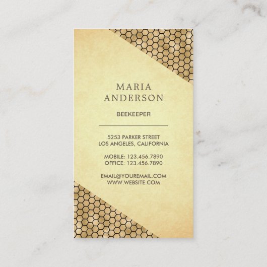  Rustic Gold Royal Queen Bee Bee Visitekaartje (Achterkant)