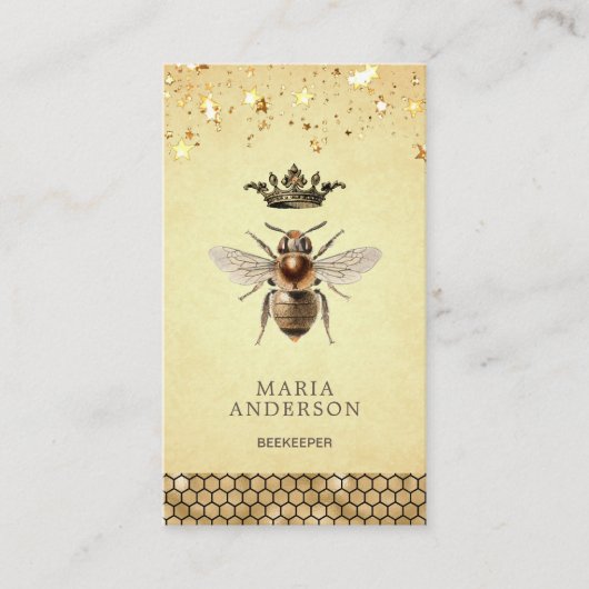  Rustic Gold Royal Queen Bee Bee Visitekaartje (Voorkant)