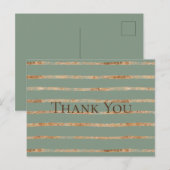 Rustic Gold Sage Green Hartelijk dank Briefkaart (Voorkant / Achterkant)