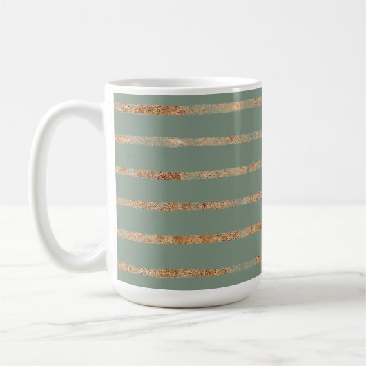 Rustic Gold Sage Green Koffiemok (Links)