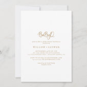 Rustic Gold Script BabyQ Baby shower Barbecue Kaart (Voorkant)