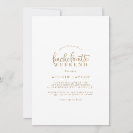 Rustic Gold Script Bachelorette Weekend Kaart