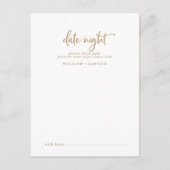 Rustic Gold Script Date Night Idea Advice Kaart (Voorkant)