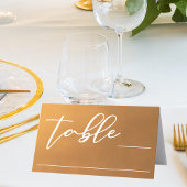 Rustic Gold Script Earth Tone Simple Fall Wedding Plaatskaartje