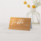 Rustic Gold Script Earth Tone Simple Fall Wedding Plaatskaartje (Voorkant)