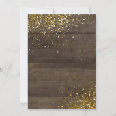 Rustic Gold Script Glitter Foto Afstuderen Aankondiging (Achterkant)