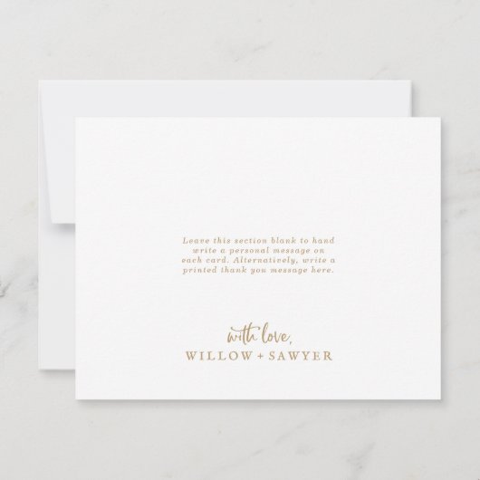 Rustic Gold Script - Hartelijk dank - Kaart (Achterkant)