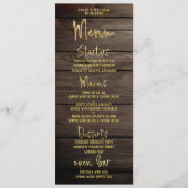 Rustic Gold Script Kalligrafie Classic Wedding Menu (Voorkant)