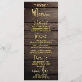 Rustic Gold Script Kalligrafie Classic Wedding Menu