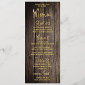 Rustic Gold Script Kalligrafie Classic Wedding Menu (Voorkant)