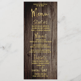Rustic Gold Script Kalligrafie Classic Wedding Menu