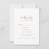 Rustic Gold Script Menu Keuze RSVP-kaart (Voorkant)