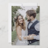 Rustic Gold Script Photo Wedding Kaart (Achterkant)