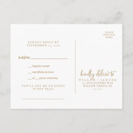 Rustic Gold Script Song Request RSVP Briefkaart