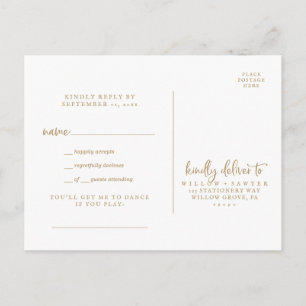 Rustic Gold Script Song Request RSVP Briefkaart