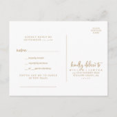 Rustic Gold Script Song Request RSVP Briefkaart (Achterkant)