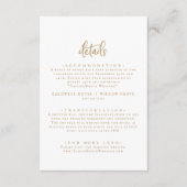 Rustic Gold Script Wedding Details Informatiekaartje (Voorkant)