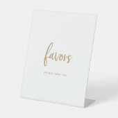 Rustic Gold Script Wedding Favors Sign Reclamebord Met Voetstuk (Voorkant)