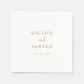 Rustic Gold Script Wedding Napkins Servet (Voorkant)