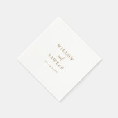 Rustic Gold Script Wedding Napkins Servet (Hoek)