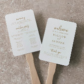 Rustic Gold Script Wedding Program Handtekening Fa Handwaaier