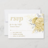 Rustic Gold Silver Floral Weddenschap Hartelijk da RSVP Kaartje (Voorkant)