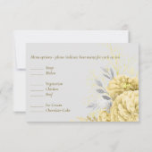 Rustic Gold Silver Floral Weddenschap Hartelijk da RSVP Kaartje (Achterkant)
