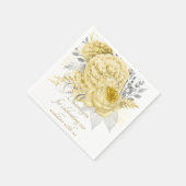 Rustic Gold Silver Floral Weddenschap Hartelijk da Servet (Hoek)