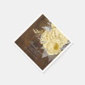 Rustic Gold Silver Floral Weddenschap Hartelijk da Servet (Hoek)